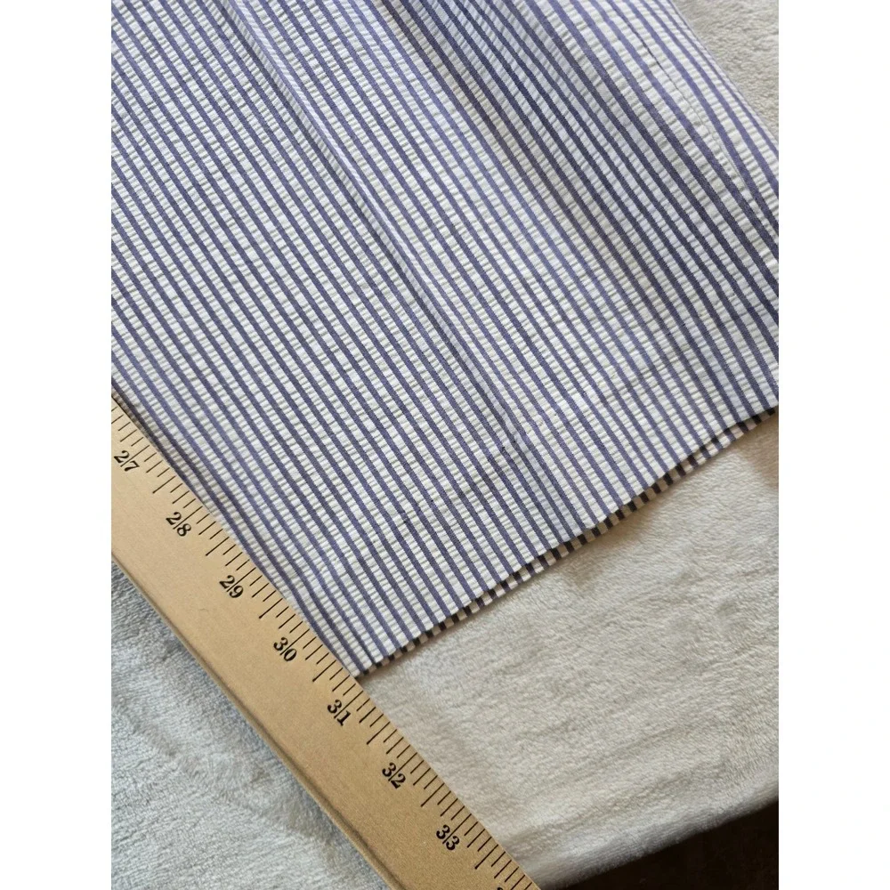Haspel Seersucker Pants Mens 40x31 Blue White Striped Cotton Atom Trouser